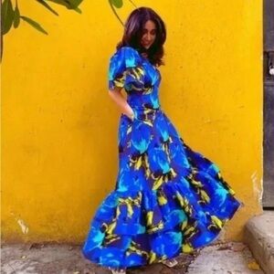 Christoper John Rogers blue  Maxi dress